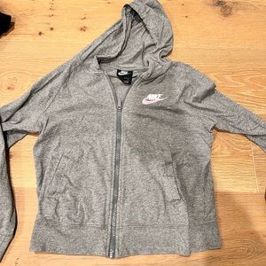 Nike Girls Sportswear Cotton Jersey Full-Zip Hoodie - large